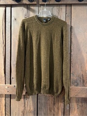 All Saints Men's Olive Green Crewneck Sweater